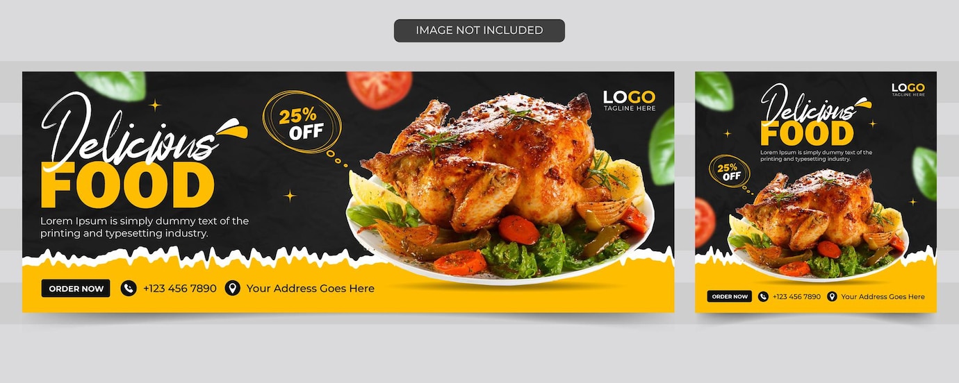 Premium Vector | Food banner design vector premium template