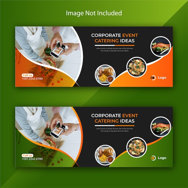 Premium Vector | Food catering social media banner design