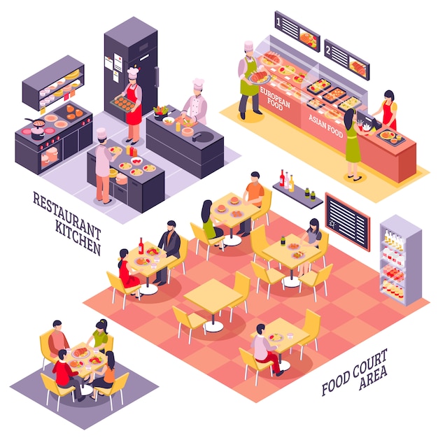 Food court design concept | Free Vector