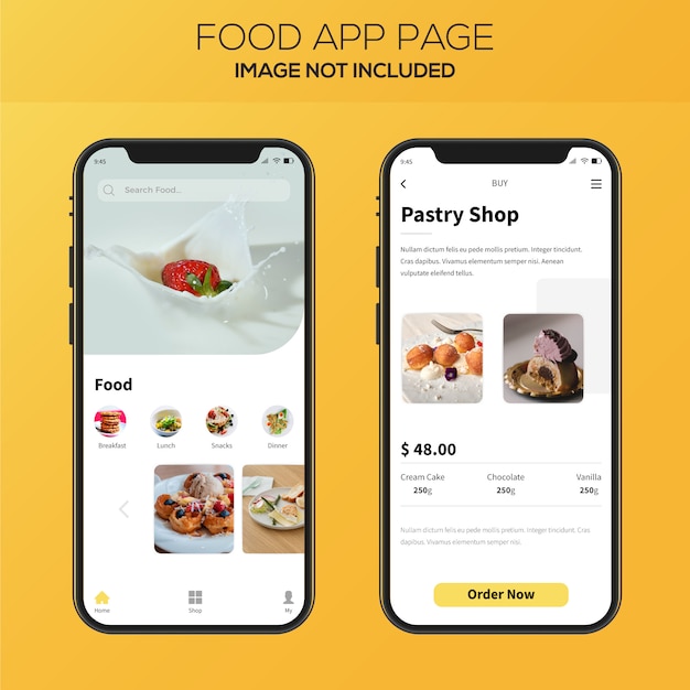 Food delivery app ui design Vector | Premium Download