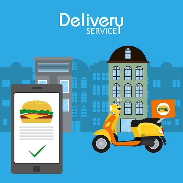 Premium Vector Food Delivery Service Vector Illustration Graphic Design