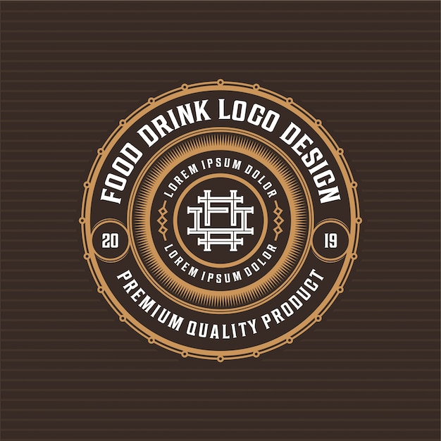 Download Free Food And Drink Logo Badge Design For Restaurant Premium Vector Use our free logo maker to create a logo and build your brand. Put your logo on business cards, promotional products, or your website for brand visibility.