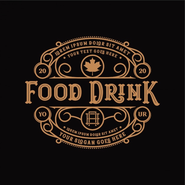 Download Free Food And Drink Logo Design For Brand Label Premium Vector Use our free logo maker to create a logo and build your brand. Put your logo on business cards, promotional products, or your website for brand visibility.