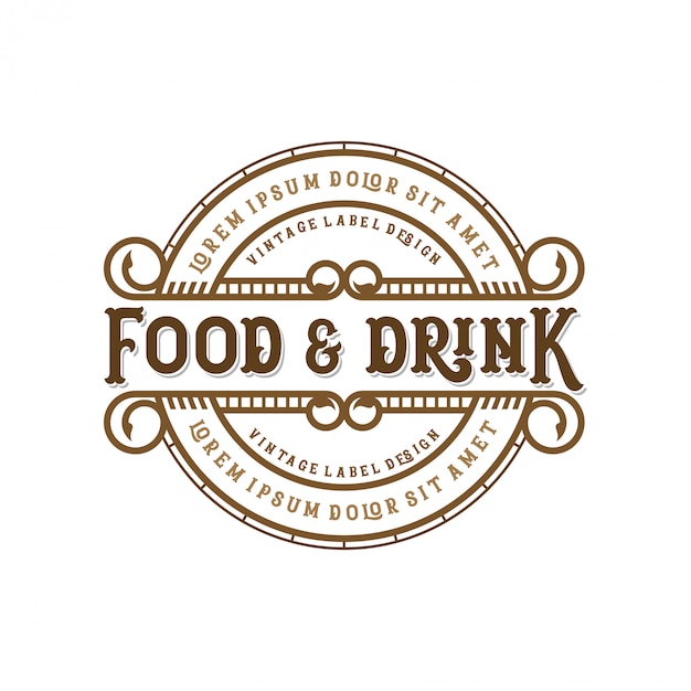 Download Free Food And Drink Logo Design For Brand Label Premium Vector Use our free logo maker to create a logo and build your brand. Put your logo on business cards, promotional products, or your website for brand visibility.