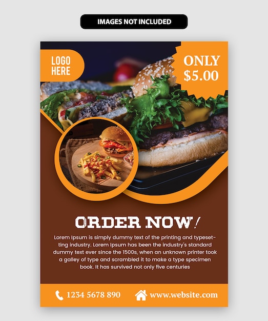 Premium Vector | Food flyer template