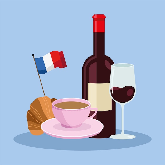 Premium Vector | Food for france celebration