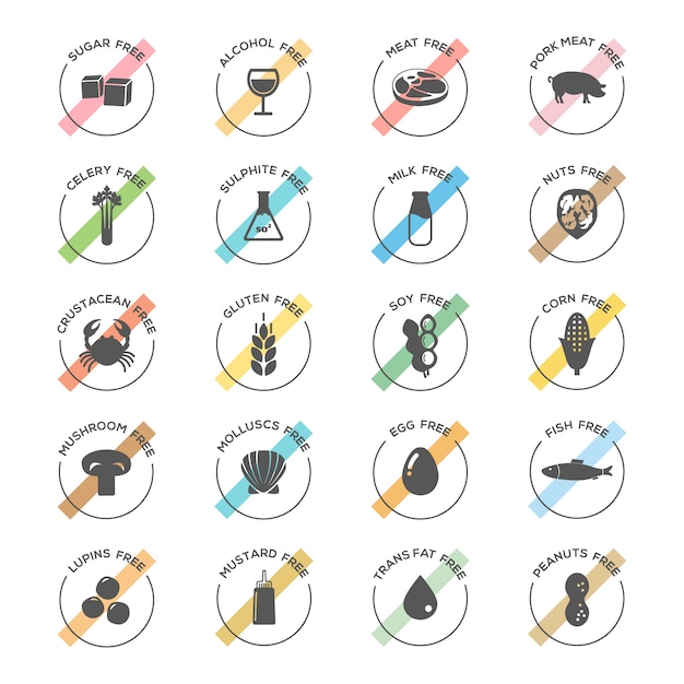 Food icon collection | Free Vector