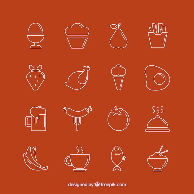 Food Icons Collection Vector Free Download 