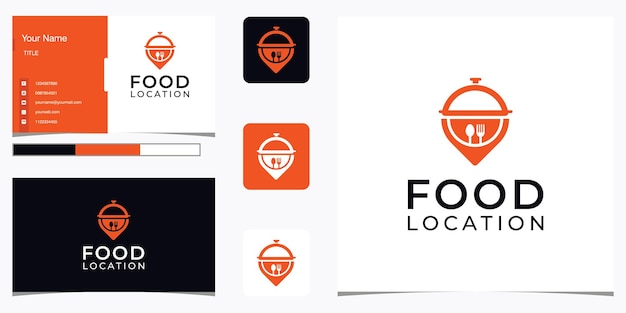 Premium Vector Food Location Logo Design With The Concept Of A Pin And Business Card