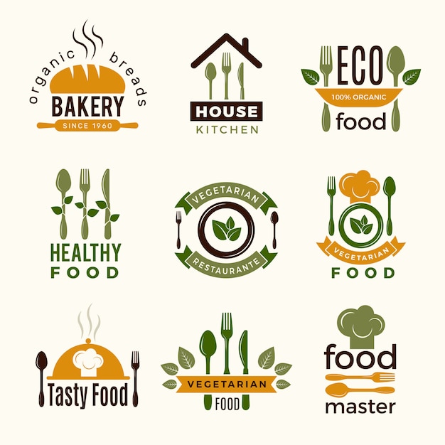 Food Logos Healthy Kitchen Restaurant Buildings Cooking House