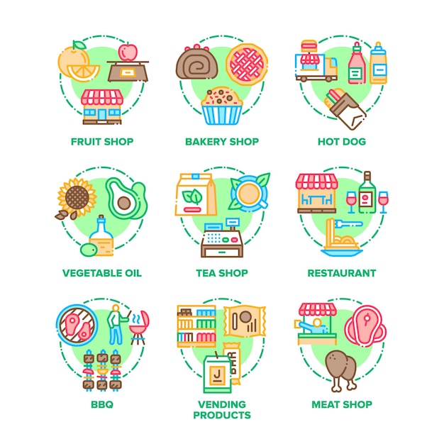 Premium Vector | Food and meal set icons