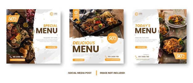 Premium Vector | Food menu banner social media post. editable social ...