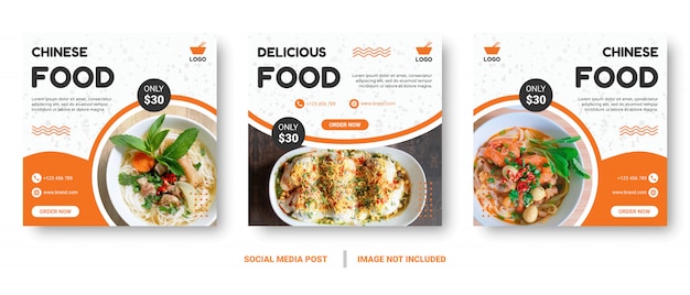Food menu banner social media post. Premium Vector