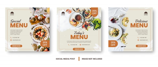 Food menu banner social media post. Premium Vector