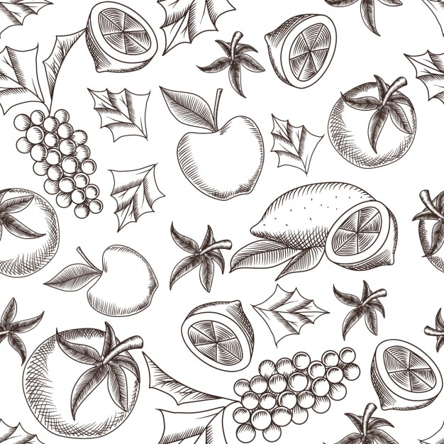 Food pattern design Vector Free Download