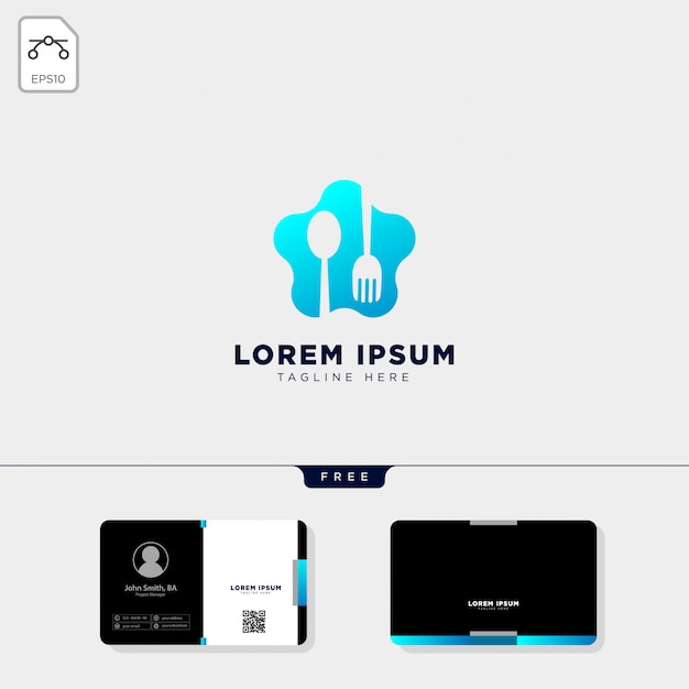Download Free Food Restaurant Logo Template And Business Card Design Premium Use our free logo maker to create a logo and build your brand. Put your logo on business cards, promotional products, or your website for brand visibility.