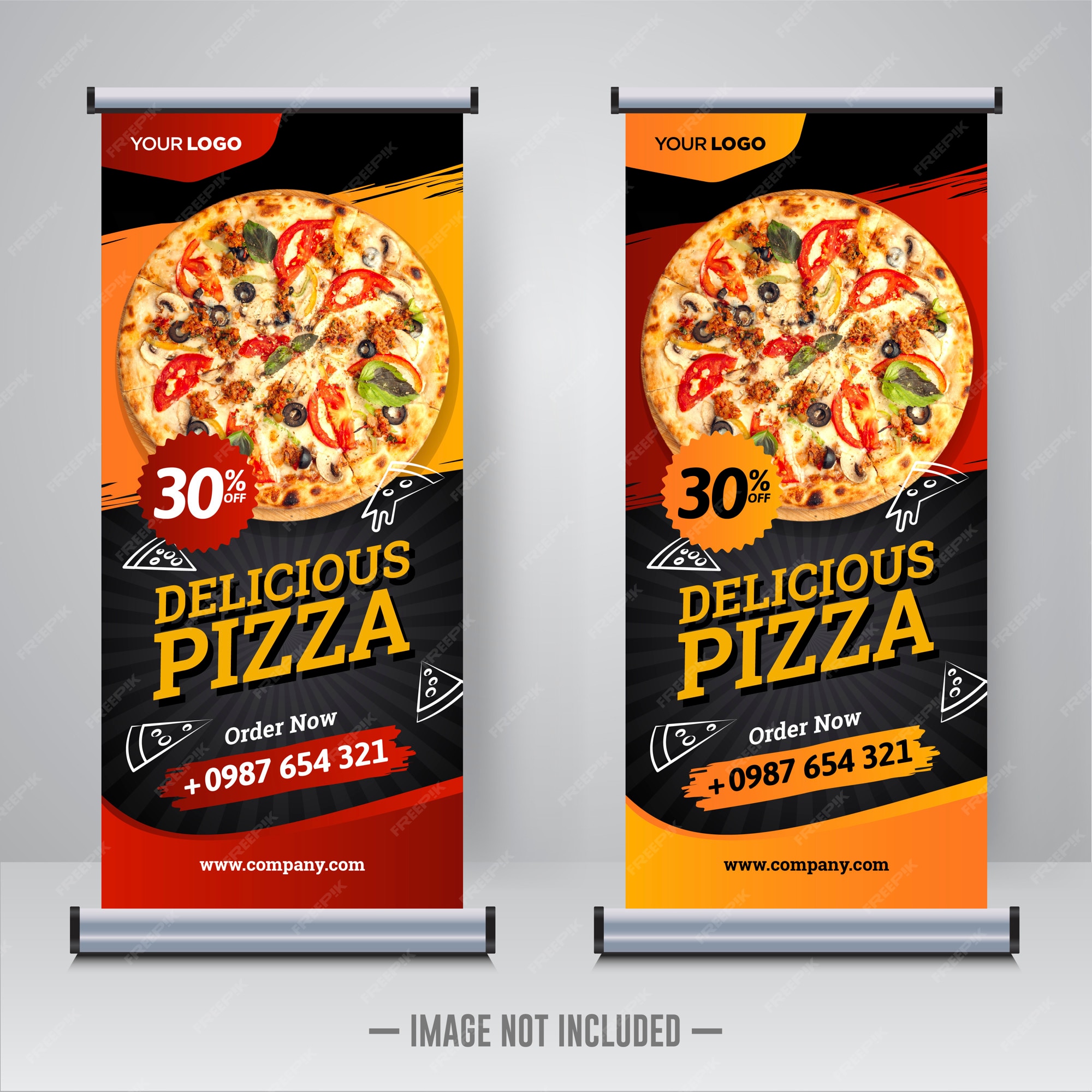 Premium Vector | Food and restaurant pizza roll up banner template