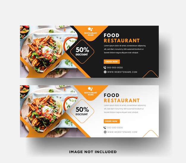 Premium Vector Food Restaurant Web Banner Template With A Modern Elegant 3d Design In Yellow