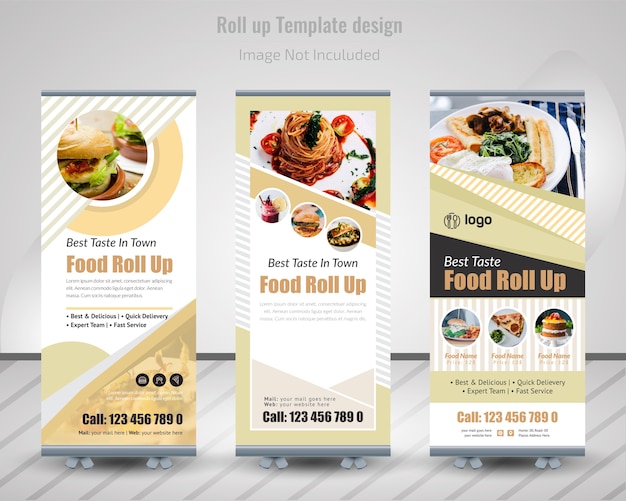 Premium Vector Food Roll Up Banner Design For Restaurant