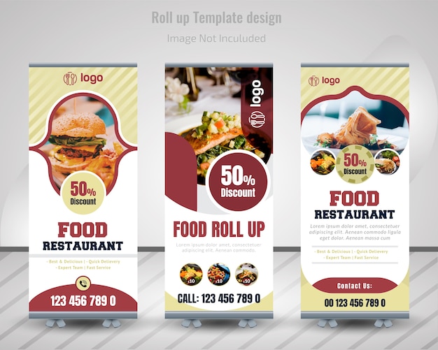 Premium Vector Food Roll Up Banner Design For Restaurant