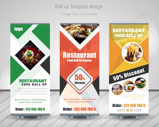 Premium Vector Food Roll Up Banner Design For Restaurant