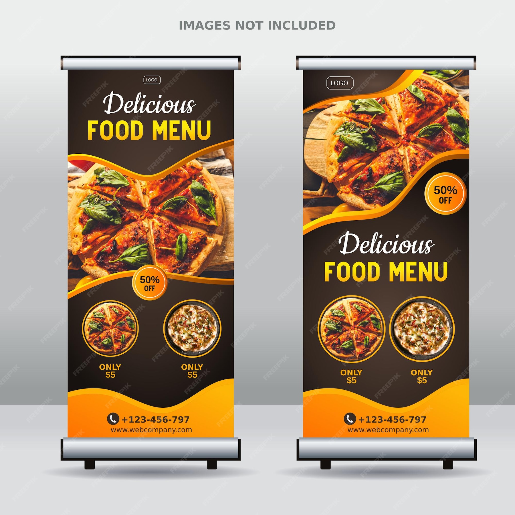 Premium Vector Food Roll Up Business Banner Design Template 0187