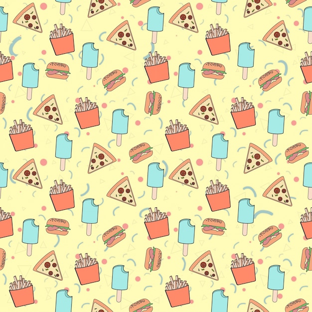 Food seamless pattern design | Premium Vector