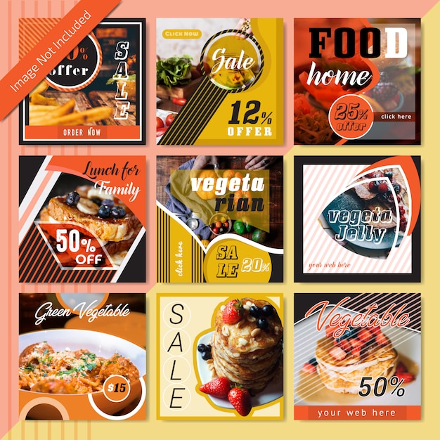 Food social media post template for restaurant Premium Vector