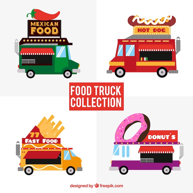Food truck collection with variety of fast
food