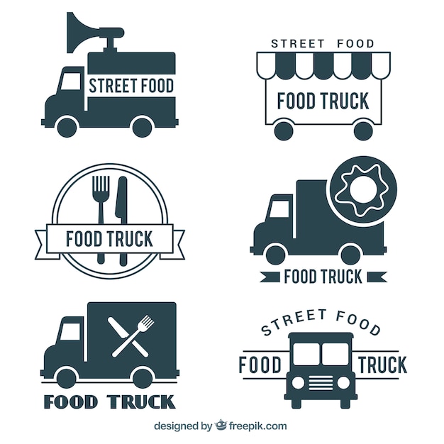 Premium Vector | Food truck logo design