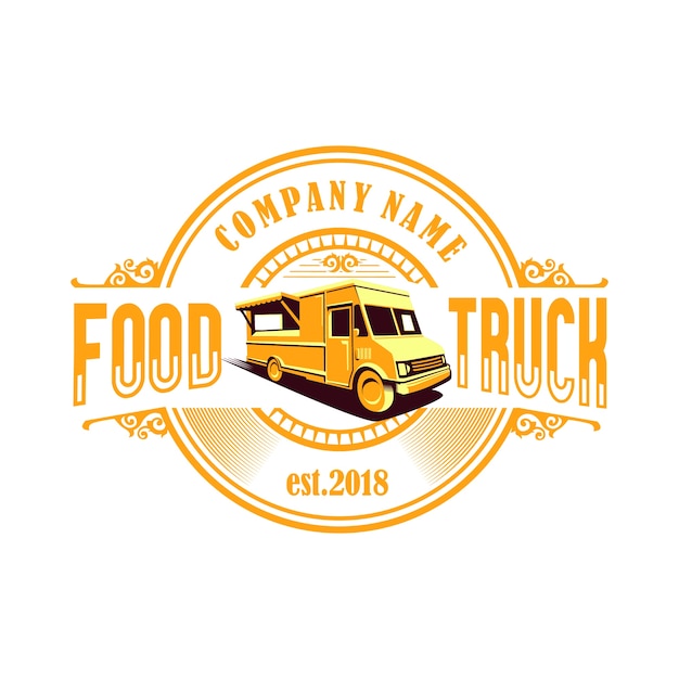 Food truck logo vector Premium Vector