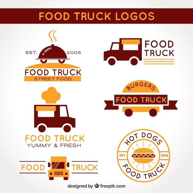 Food truck logos with business style Vector | Free Download