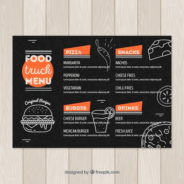 Food truck menu design