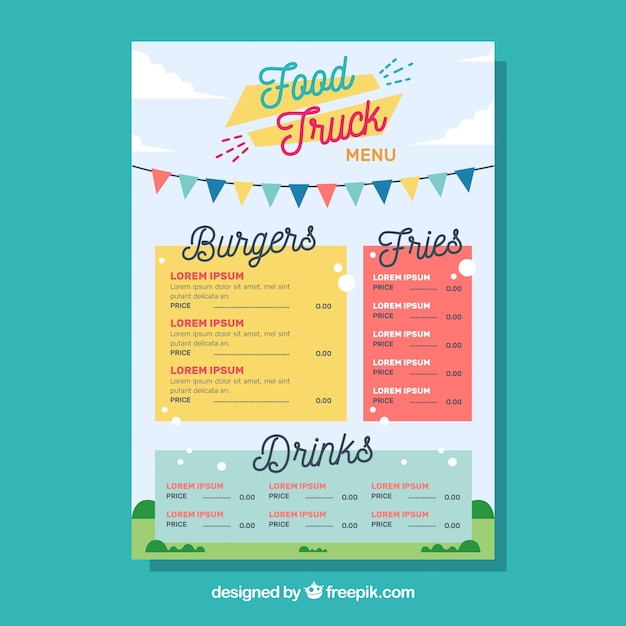 Food Truck Menu Template