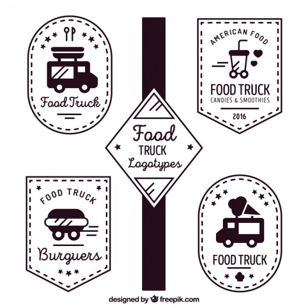 Food truck vintage logos