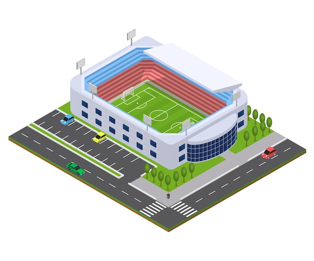 Premium Vector | Football arena isometric view urban landscape for map ...