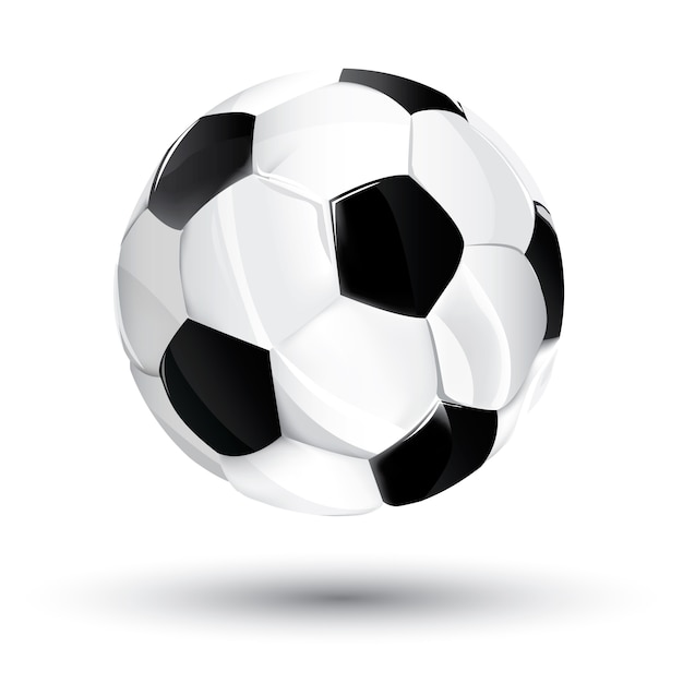プレミアムベクター サッカーボールの分離 黒と白の領域 ベクトル図でサッカーボール