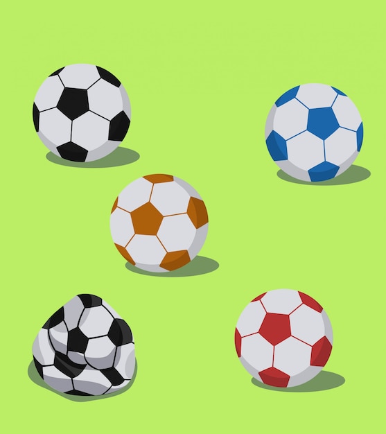 Premium Vector | Football balls set