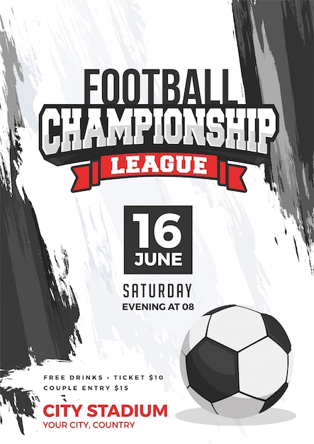 Premium Vector Football Championship League Flyer Or Poster Design