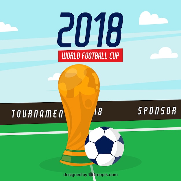 Football cup background with golden
trophy
