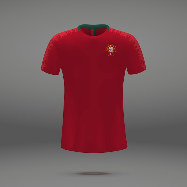 Premium Vector Football Kit Of Portugal Tshirt Template For Soccer Jersey