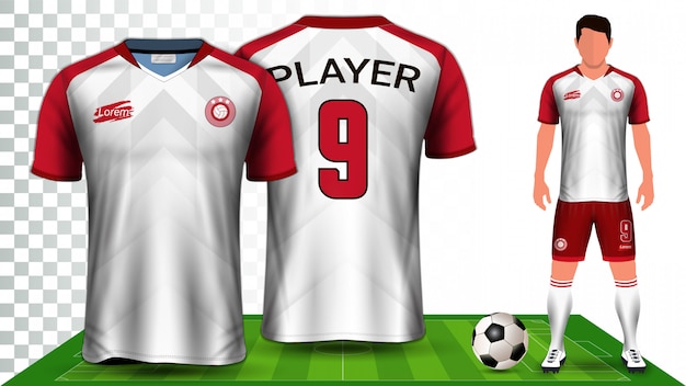 Football kit uniform presentation mockup template ...