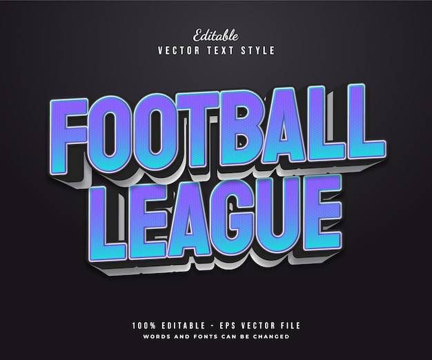 Premium Vector | Football league text style in blue gradient with ...