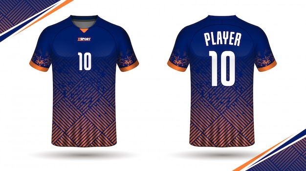 Download Football shirt template back and front Vector | Premium ...