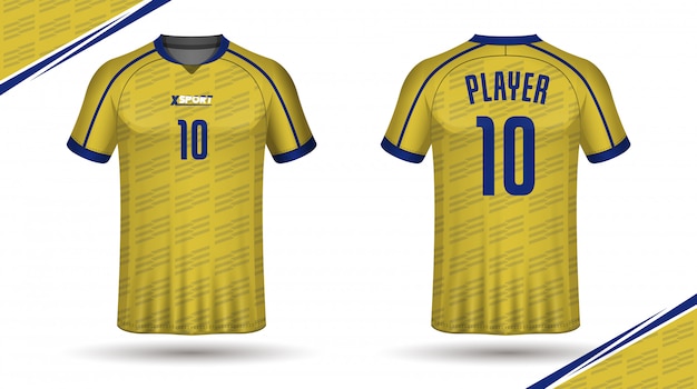 Download Football shirt template back and front Vector | Premium ...