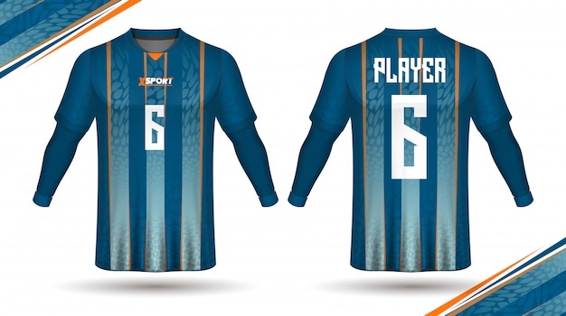 Download Football shirt template back and front Vector | Premium ...