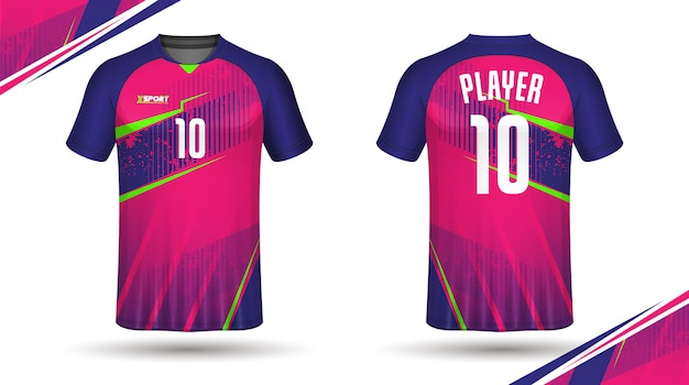 Download Football shirt template back and front Vector | Premium ...