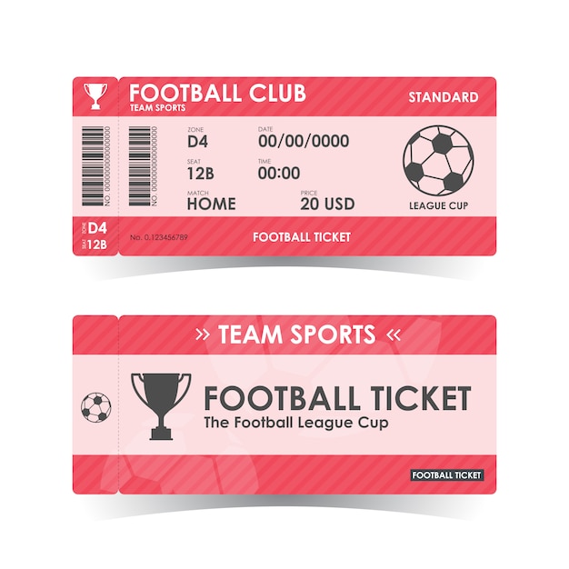 Premium Vector | Football, soccer ticket, guidelines