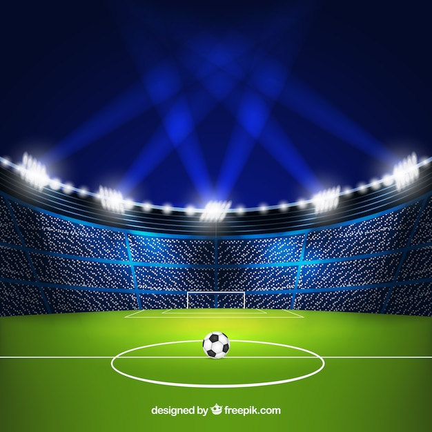Football stadium background in realistic
style