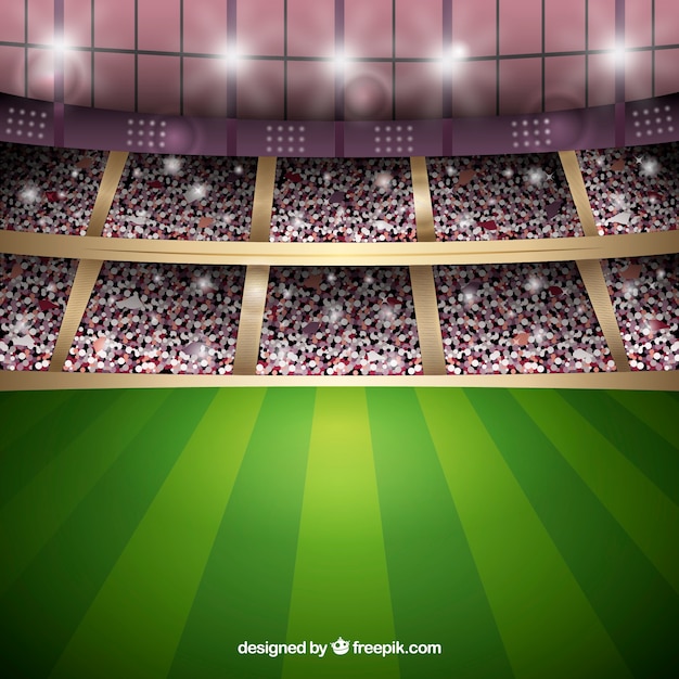 Football stadium background in realistic style | Free Vector